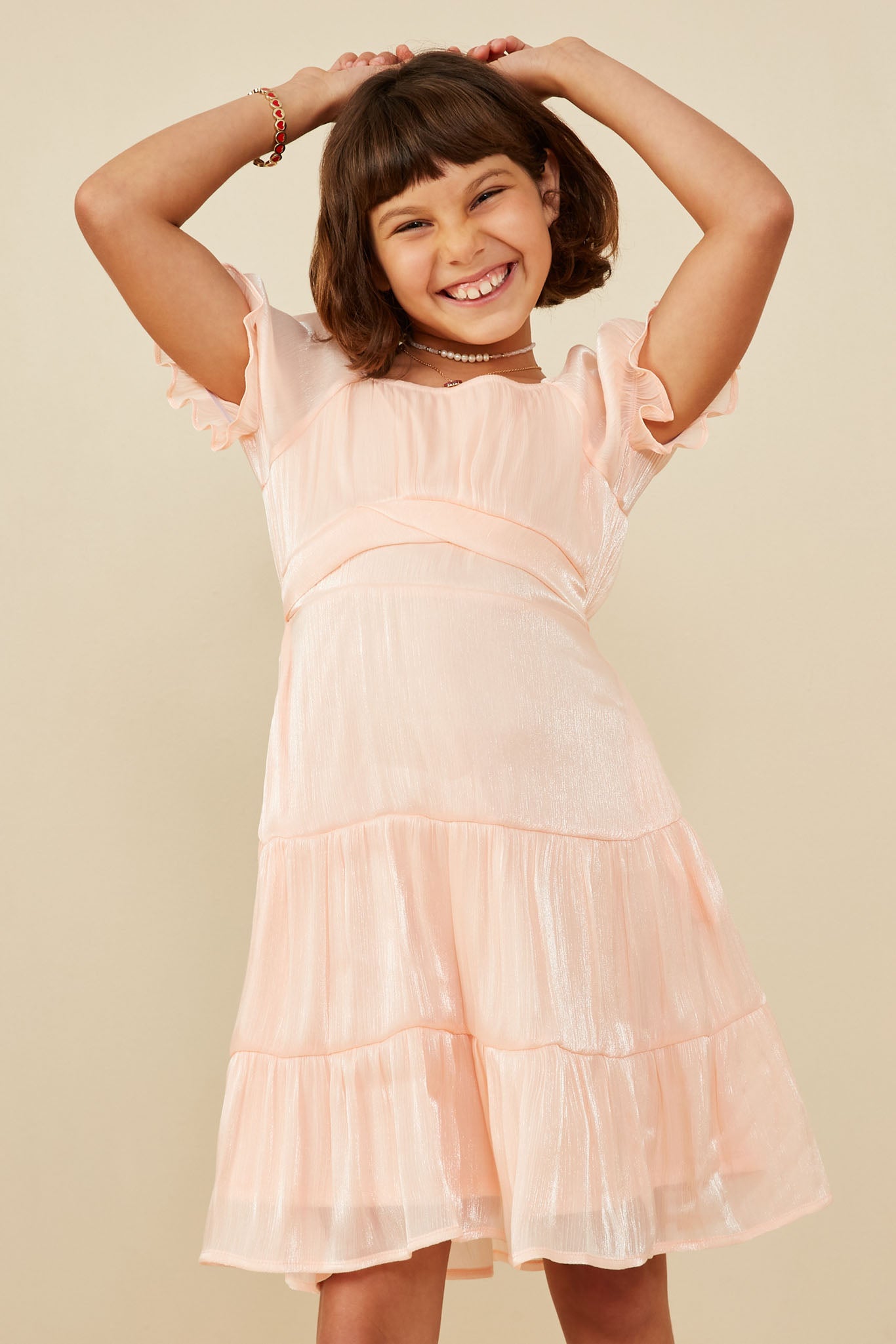 Textured Shimmer Tie Detail Dress