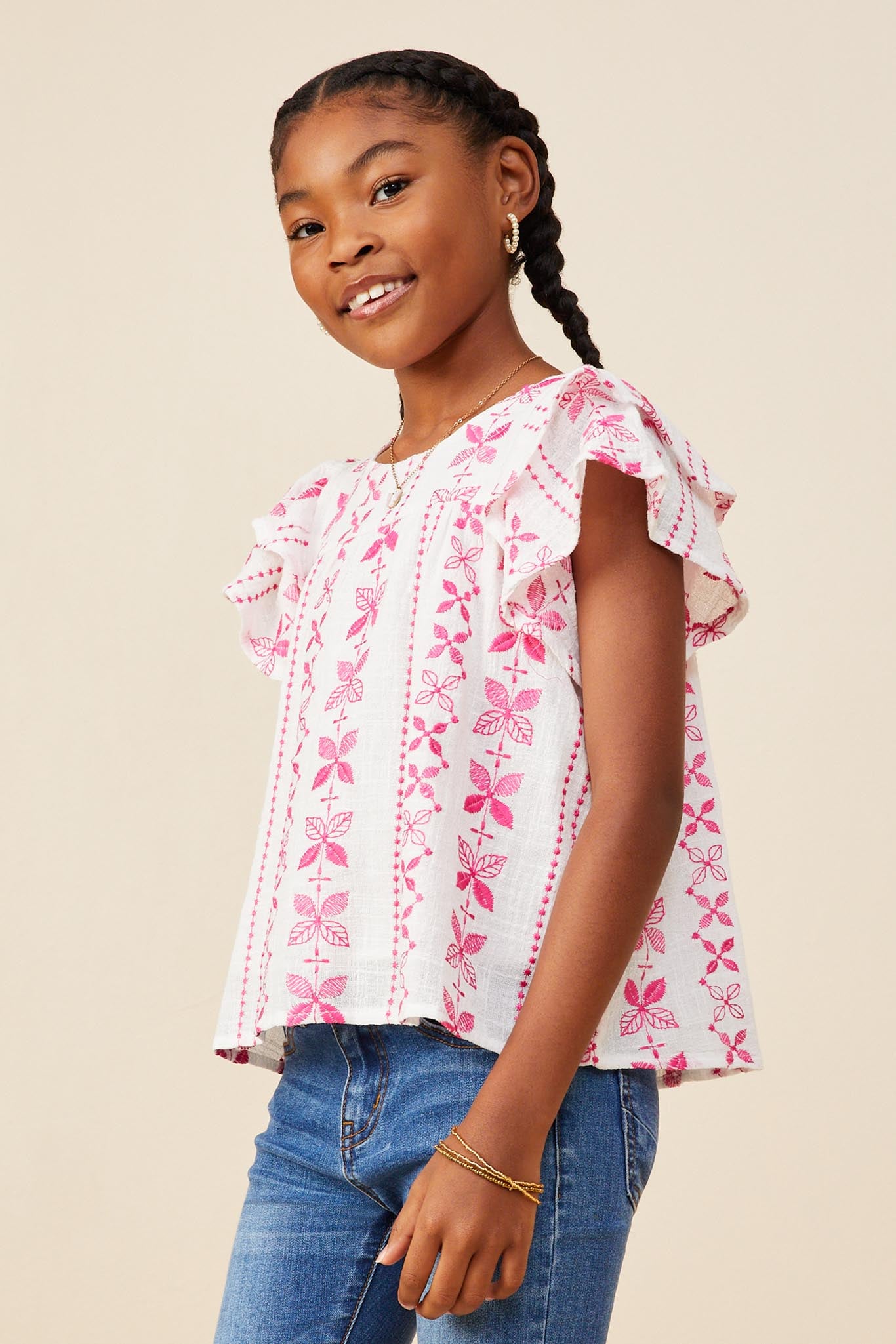 Girls Ruffle Botanical Tops | Cute Girls' Clothes – Hayden Girls