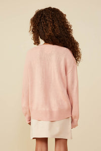 GY8648 Pink Girls Malibu Applique Pullover Sweater Back