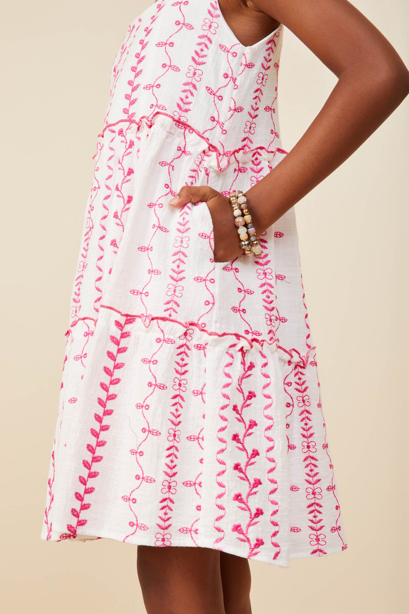 Girls Botanical Embroidered Tank Dress | Cute Girls' Clothes Pink / XL Pink *Girl's Dresses Midi Dresses Hayden Girls Girls Botanical Embroidered Tank Dress | Cute Girls' Clothes Pink / XL Pink *Girl's Dresses Midi Dresses Hayden Girls