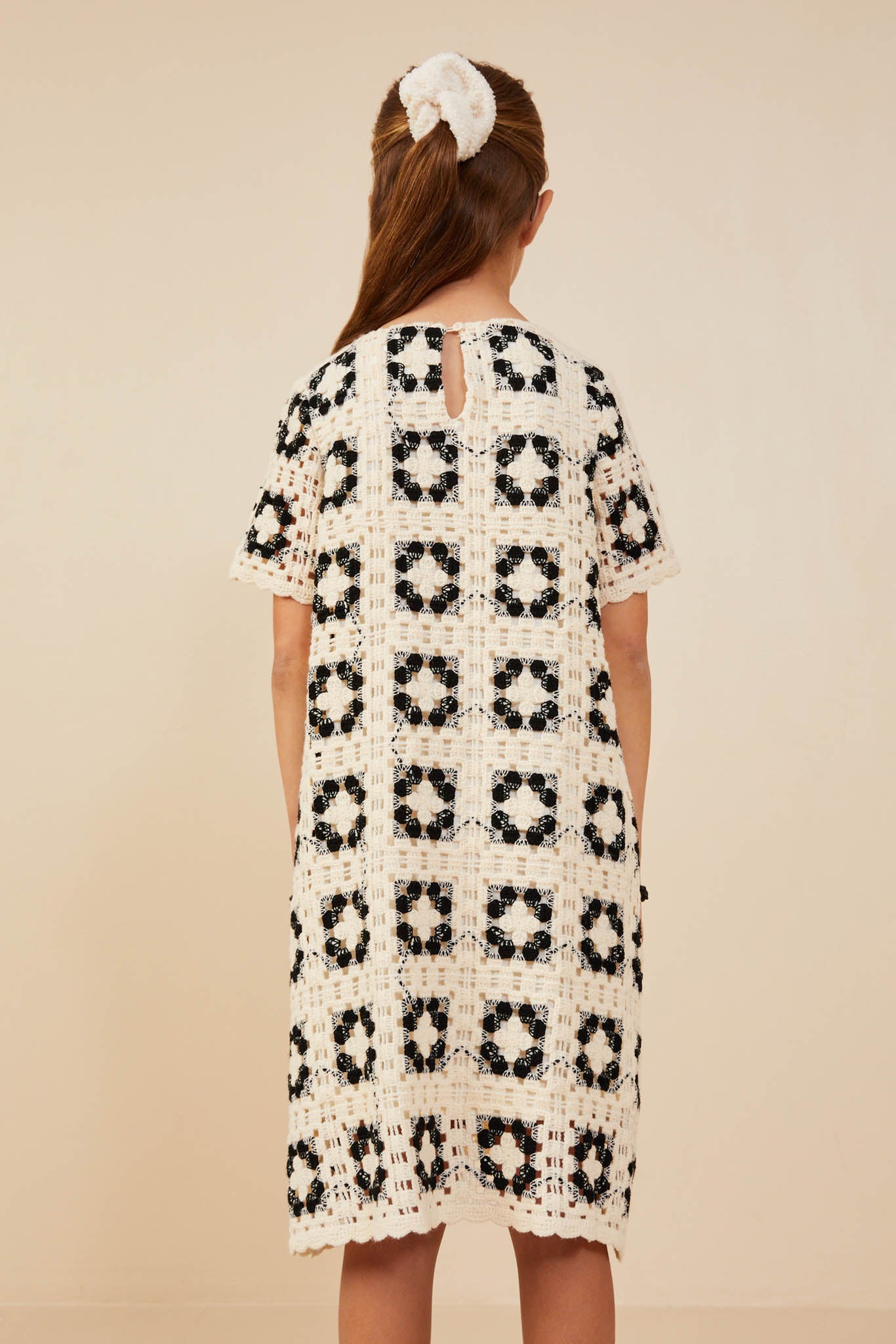 Girls Patterned Crochet Shift Dress