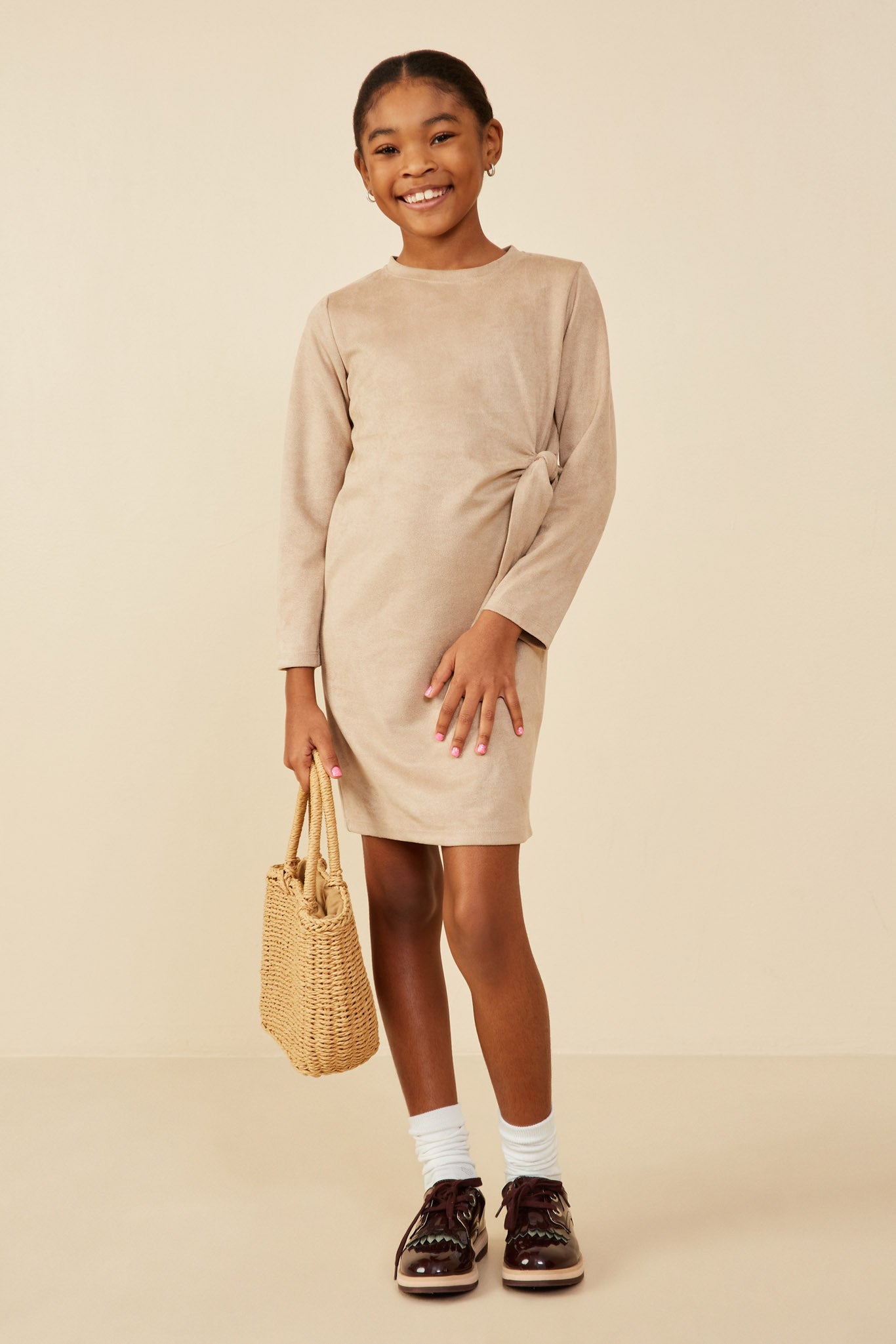 Vegan Suede Side Tie Dress