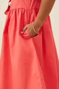 Ribbon Detailed Puff Sleeve Dress