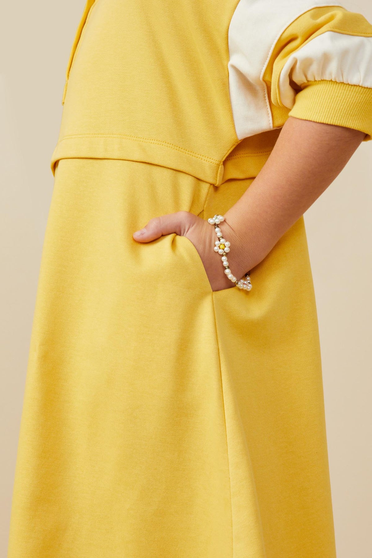 Girls Collared French Terry Colorblock Dress
