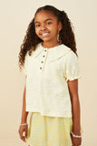 Floral Embossed Peterpan Collar Top