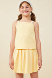 Crochet Knit Detail French Terry Tank Top
