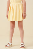 French Terry Elastic Waist Pleated Knit Skirt