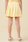 GY9405 Mustard Girls French Terry Elastic Waist Pleated Knit Skirt Back