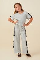 Bow Trim Sleeved French Terry Top