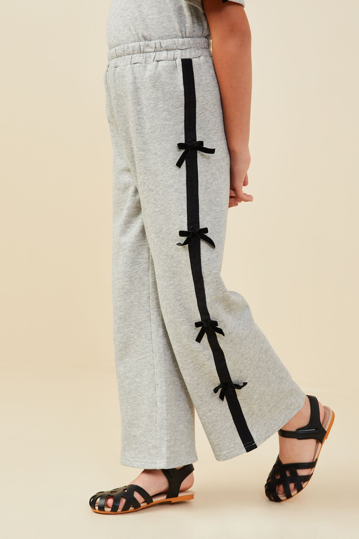 Bow Trim Side Stripe Terry Joggers