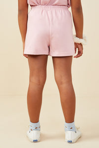 GY9454 Mauve Girls Bow Embroidered French Terry Boxer Shorts Back