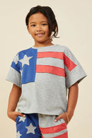 Raw Edge Stars And Stripe Knit T Shirt