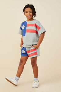 Raw Edge Stars And Stripe Knit T Shirt