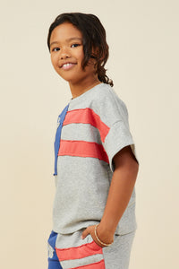 Raw Edge Stars And Stripe Knit T Shirt