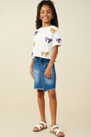 Gameday Team Color Sequin Bow Patched T Shirt