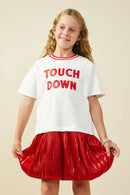 GY9584 Red Girls Gameday Mix Media Touchdown Dress Front