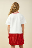 GY9584 Red Girls Gameday Mix Media Touchdown Dress Back