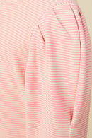 Ribbed Puff Shoulder Long Sleeve Knit Top