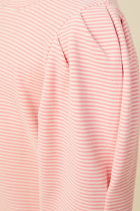 Ribbed Puff Shoulder Long Sleeve Knit Top