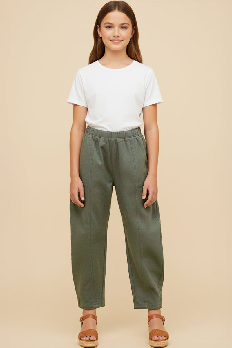 Seam Detailed Stretchy Straight Leg Pants