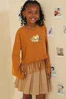 Sequined Cowboy Hat Patched Fringed T Shirt