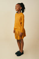 Studded Detailed Long Sleeve Suede T Shirt