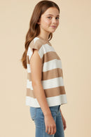 Striped Soft Sweater Knit Boxy Tank