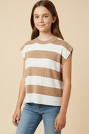 Striped Soft Sweater Knit Boxy Tank