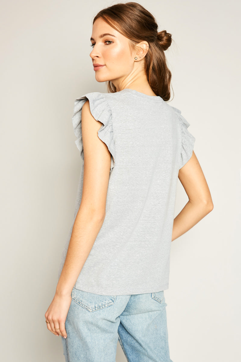 Women's Side Tape Ruffle Tee