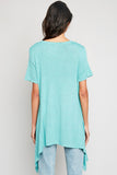 H5817 MINT Women's Raw Edge Tunic Tee Front