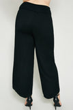 H6226W BLACK Plus Knit High Waist Petal Capri Pant Back
