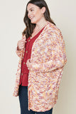 H6278W MAUVE Plus Textured Dolman Sleeve Cardigan Sweater Side