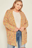 H6278W SORBET Plus Textured Dolman Sleeve Cardigan Sweater Detail