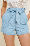 Women's Belted High-Rise Paperbag Shorts