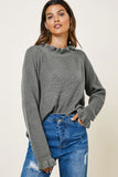 Women's High Neck Ruffle Sweater Top