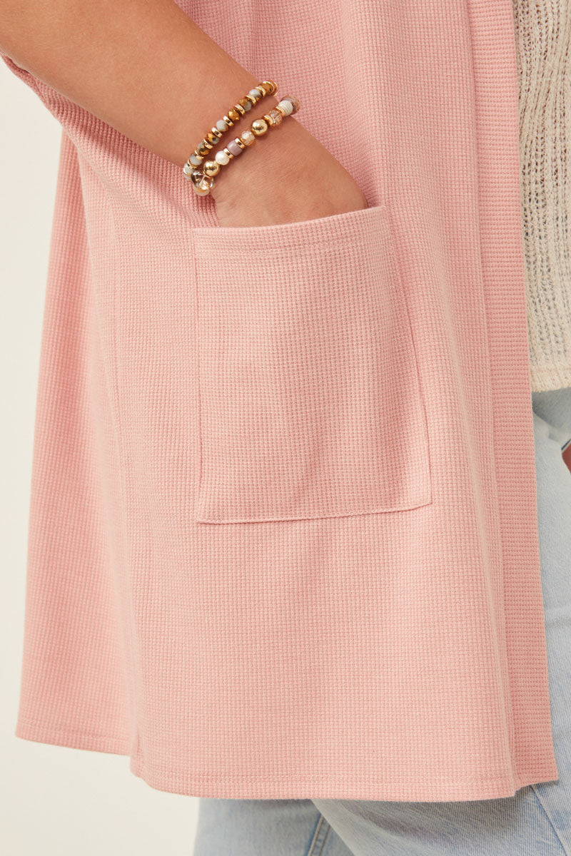 HYEON ♡ waffle cardigan / pink beige Womens Waffle Knit Cardigan | Mommy and Me – Hayden Girls