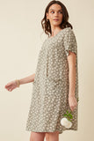 Floral Print French Terry Slouchy Pocket Dress