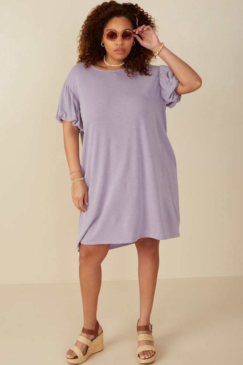 Womens Puff Sleeve Terry Knit Dress | Cute Girls' Clothes Lilac / M Lilac *Women's Dresses Casual Dresses Hayden Girls Womens Puff Sleeve Terry Knit Dress | Cute Girls' Clothes Lilac / M Lilac *Women's Dresses Casual Dresses Hayden Girls
