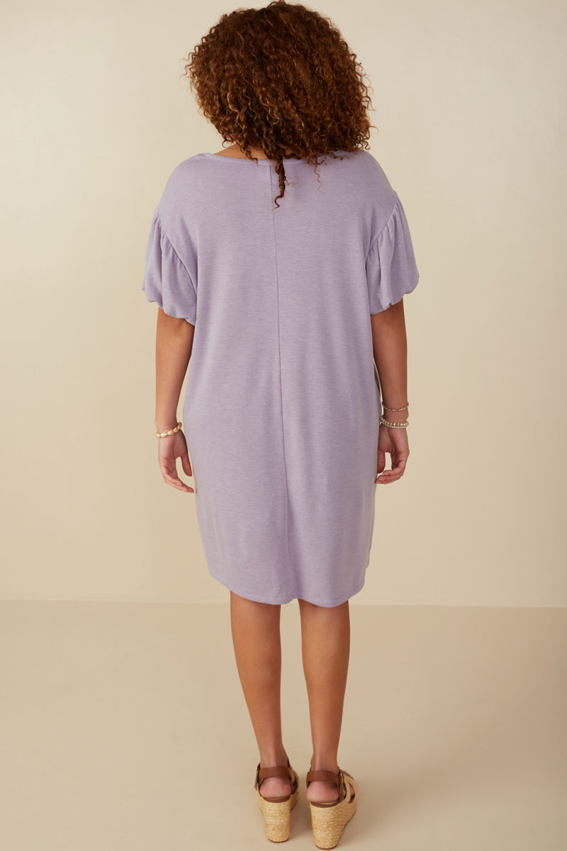 Womens Puff Sleeve Terry Knit Dress | Cute Girls' Clothes Lilac / M Lilac *Women's Dresses Casual Dresses Hayden Girls Womens Puff Sleeve Terry Knit Dress | Cute Girls' Clothes Lilac / M Lilac *Women's Dresses Casual Dresses Hayden Girls