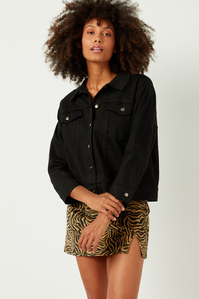 Womens Slouchy Fit Colored Denim Jacket