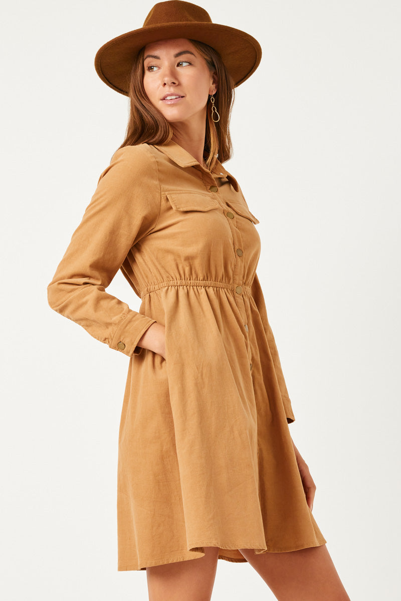 Women Cordury Button Down Dress | Mommy and Me – Hayden Girls
