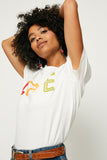 Hy1158 Off White Womens Love Flocked T Shirt Pose