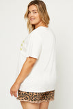 HY1158W Off White Plus Love Flocked T Shirt Back