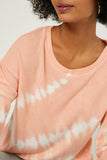 HY2322 CORAL Womens Brushed Tie-Dye Sweatshirt Detail