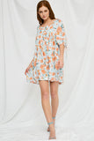 Womens Romantic Floral Mini Dress