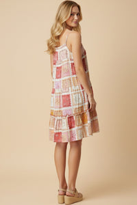 HY3056 Blush Patch Print Dress Detail