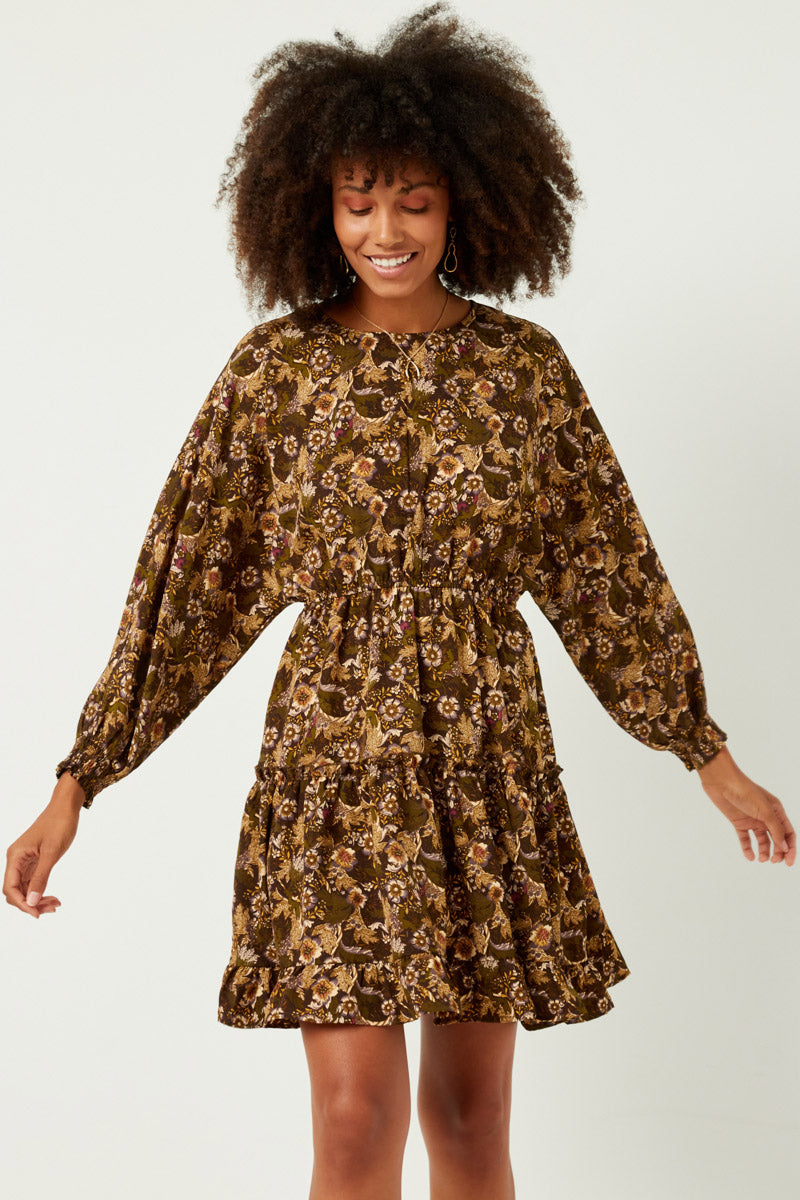 Womens Dolman Sleeve Tiered Dress