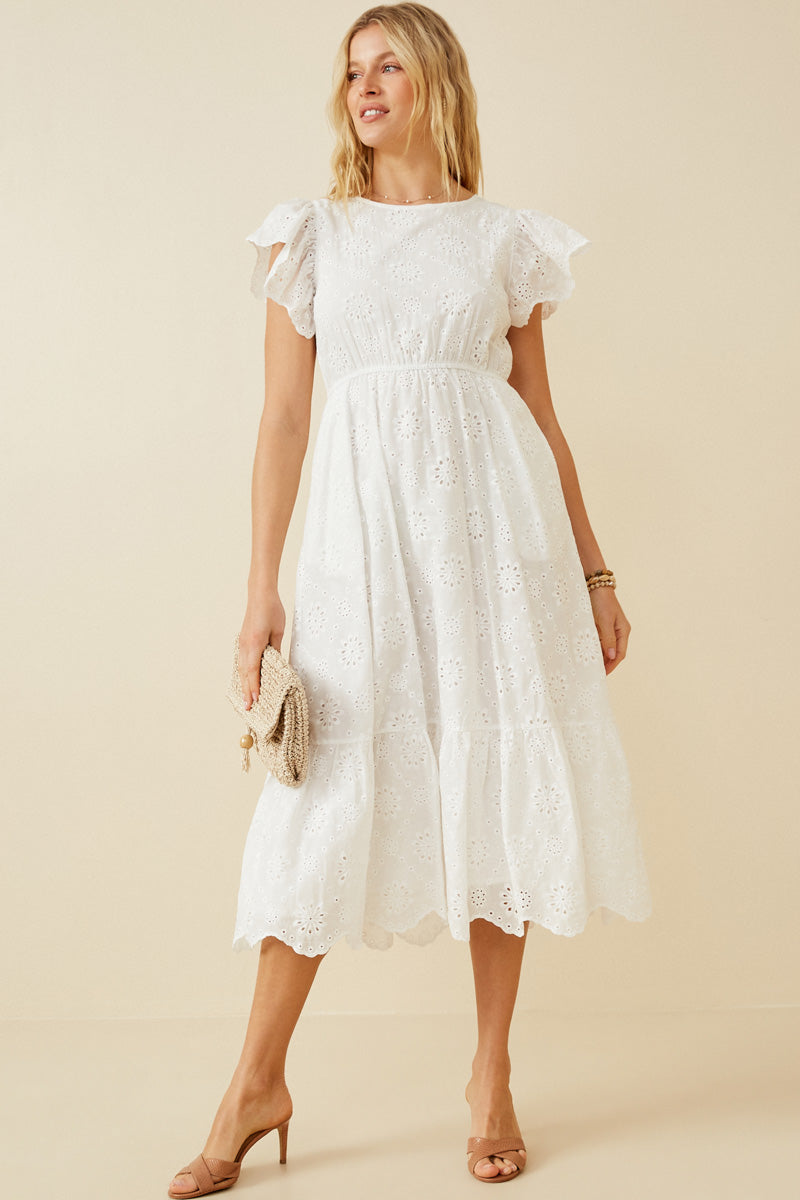 Womens Floral Eyelet Dress Womens Floral Eyelet Dress