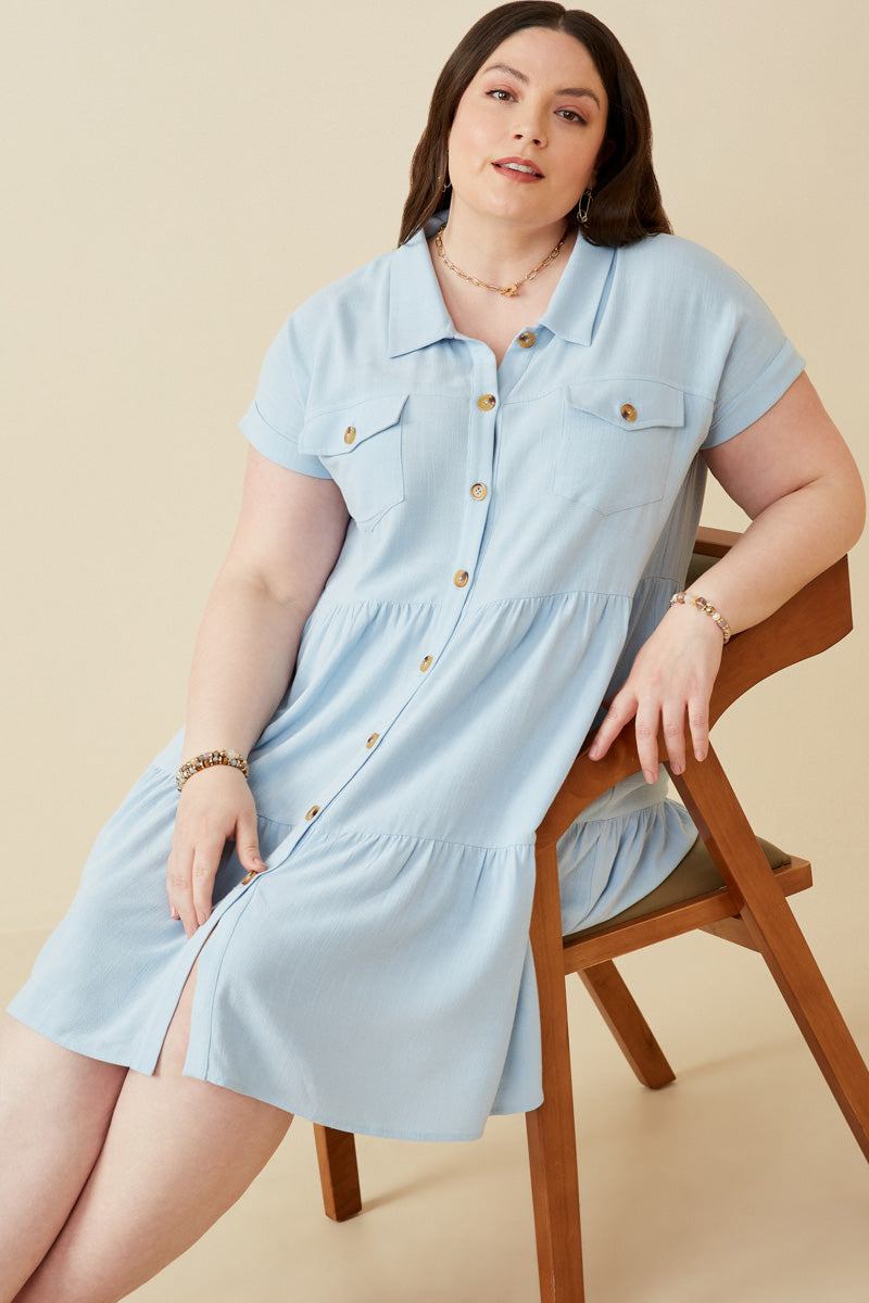 cute button down dress Vestido Ophelia Button Down Midi Shirt - Verde
