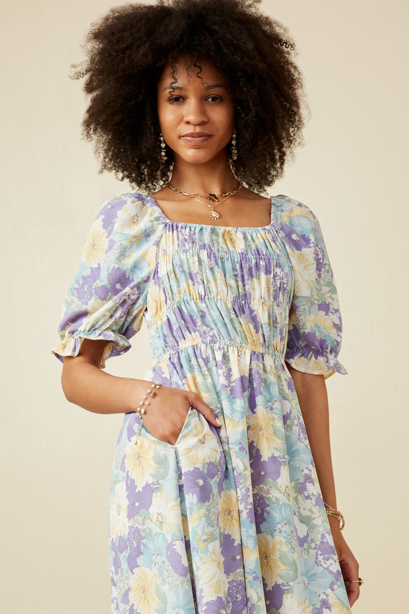 Womens Floral Smocked Dress | Mommy and Me Lavender Mix / M Lavender Mix *Women's Dresses Casual Dresses Hayden Girls Womens Floral Smocked Dress | Mommy and Me Lavender Mix / M Lavender Mix *Women's Dresses Casual Dresses Hayden Girls
